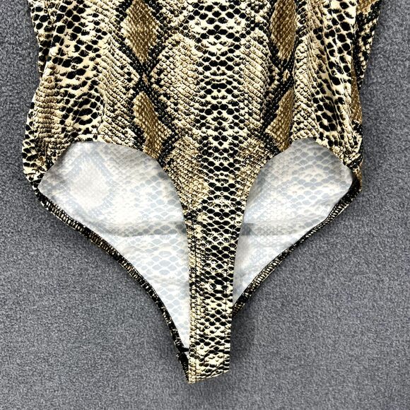 Hera Collection Bodysuit Womens Small Snake Skin Print Sleeveless Snap Celebrity - Picture 10 of 14